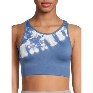 Avia Women's Seamless High Neck Medium Support Sports Bra Blue Size X-Large NEW